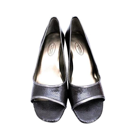 TALBOTS WOMEN'S BROWN LEATHER PEEP TOE PUMPS HEELS 'GRANTED 3' SIZE 8M $118 - Picture 1 of 5